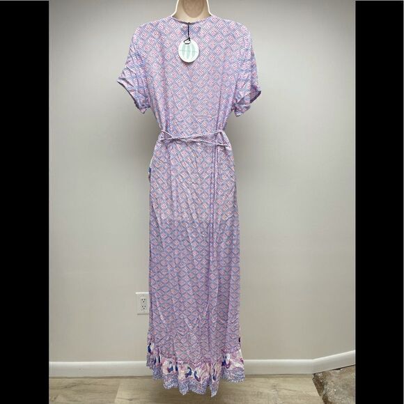 HOUSE OF SKYE BOHO ALOHA GYPSY RUFFLE WRAP DRESS - Picture 6 of 10